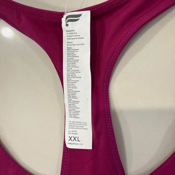 Fabletics NWT Kessler Medium Impact Padded Sports Bra Purple/Pink Women's XXL - Picture 3 of 6